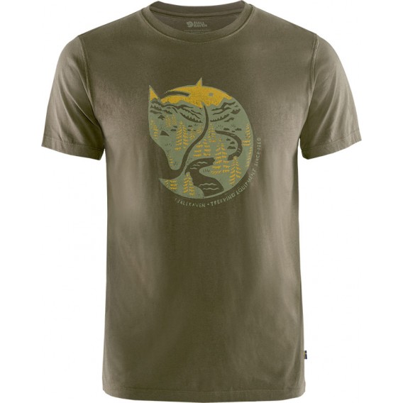 Fjällräven Arctic Fox T-Shirt Herren Freizeit und Outdoor Kurzarm Shirt dark olive hier im Fjällräven-Shop günstig online bestel