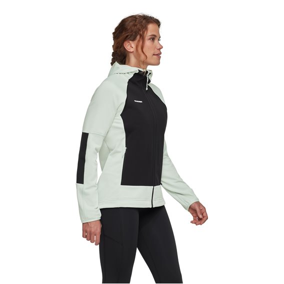 Mammut Massone ML Hooded Jacket Damen Midlayer silver sage-black hier im Mammut-Shop günstig online bestellen