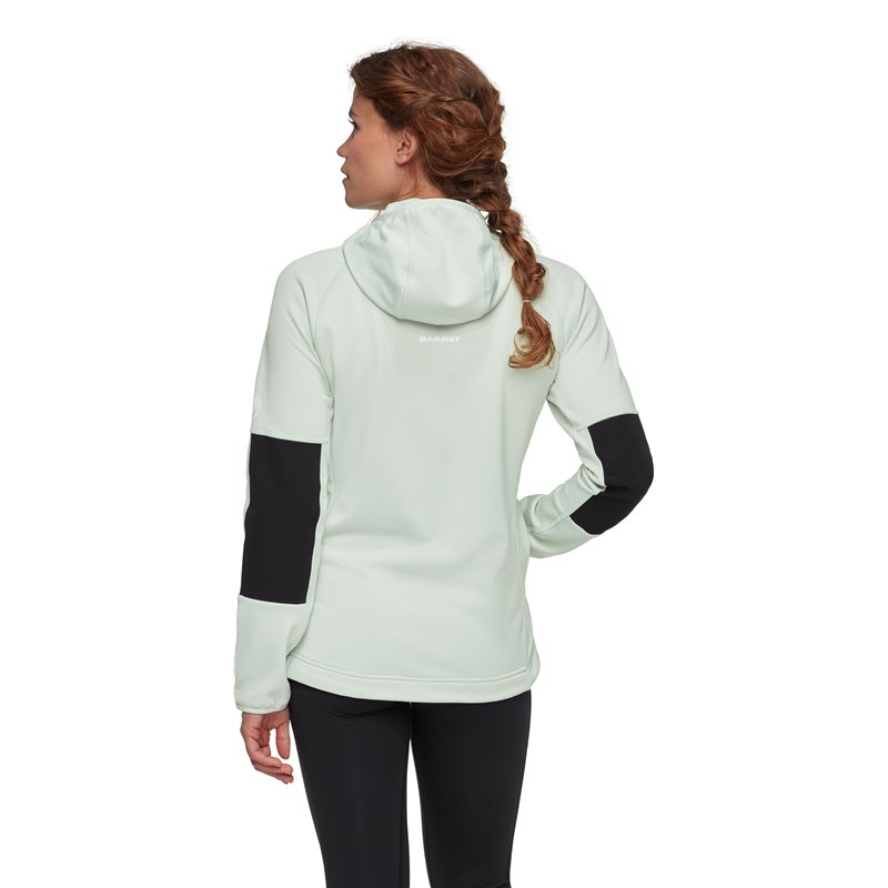 Mammut Massone ML Hooded Jacket Damen Midlayer silver sage-black hier im Mammut-Shop günstig online bestellen