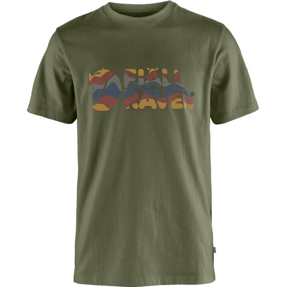 Fjällräven Multicolor Logo T-Shirt Herren Kurzarmshirt laurel green hier im Fjällräven-Shop günstig online bestellen