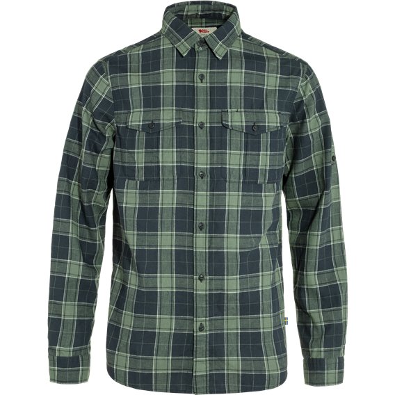 Fjällräven Övik Travel Shirt Longsleeve Herren Langarmhemd dark navy-patina green hier im Fjällräven-Shop günstig online bestell