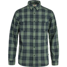 Fjällräven Övik Travel Shirt Longsleeve Herren Langarmhemd dark navy-patina green