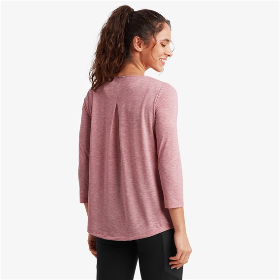 Sherpa Asha 3/4 Sleeve Top Damen Shirt mineral red hier im Sherpa-Shop günstig online bestellen