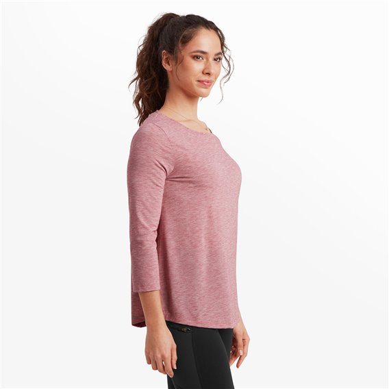 Sherpa Asha 3/4 Sleeve Top Damen Shirt mineral red hier im Sherpa-Shop günstig online bestellen