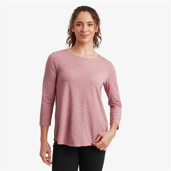 Sherpa Asha 3/4 Sleeve Top Damen Shirt mineral red hier im Sherpa-Shop günstig online bestellen