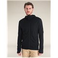 Icebreaker Merino 260 Quantum Zip-Hoodie Herren Langarmshirt Midlayer black