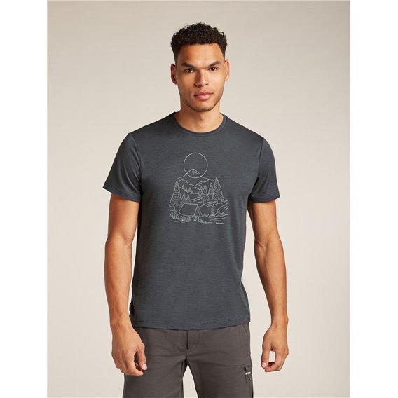 Icebreaker Merino 150 Tech Lite III T-Shirt Sunset Camp Herren Kurzarmshirt obsidian hier im -Shop günstig online bestellen