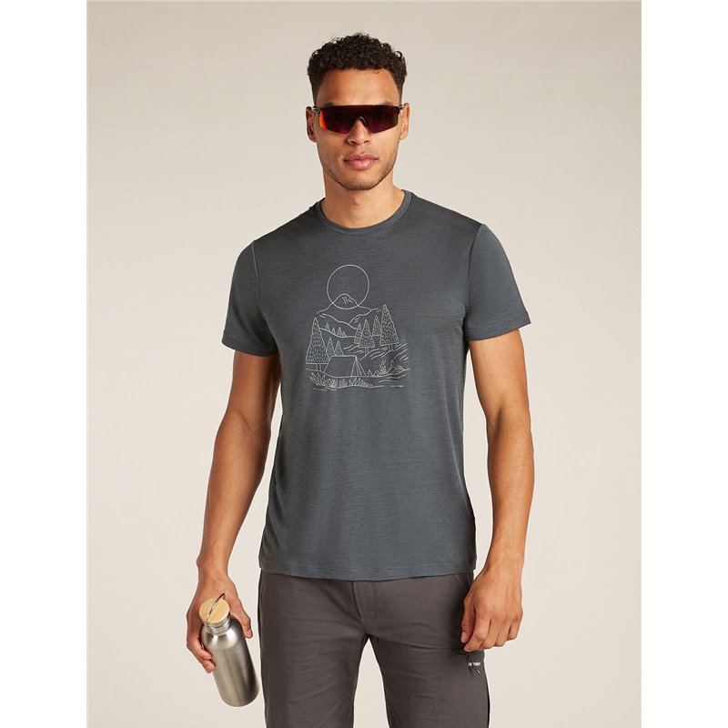 Icebreaker Merino 150 Tech Lite III T-Shirt Sunset Camp Herren Kurzarmshirt obsidian hier im -Shop günstig online bestellen